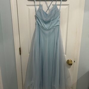 Light blue midi flowy dress
